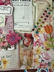 #742 – RANDOM 15 PCS VINTAGE FLORAL SCRAPBOOK JUNK JOURNAL KIT / LOT
