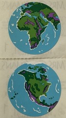 WORLD Stickers(2pc)Mrs. Grossman’s•Earth•Planet•Land •Ocean•Country•Card Making•