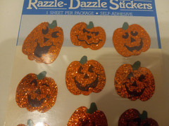 Vtg Hallmark Halloween Razzle Dazzle Glitter Sticker Sheet in Orig Sealed Pack