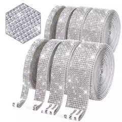 Self-Adhesive Rhinestone Strip 0.45-3.1cm Wide Ribbon Trim Tape Diamante Sticker