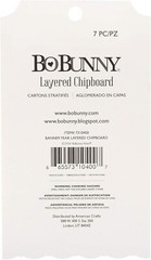 Bo Bunny Layered Chipboard Stickers, Banner Year 7 Piece- 6 Pack