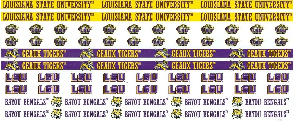 Louisiana State University LSU Tigers NCAA Border Scrapbook Stickers 12″