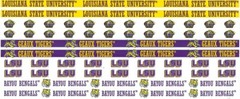 Louisiana State University LSU Tigers NCAA Border Scrapbook Stickers 12″