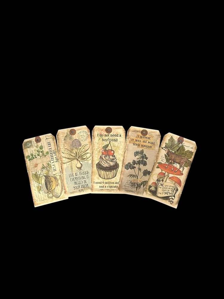 In The Land of Elsewhere Tags Mixed Lot Junk Journaling Crafting Gifts 6.25”x3”