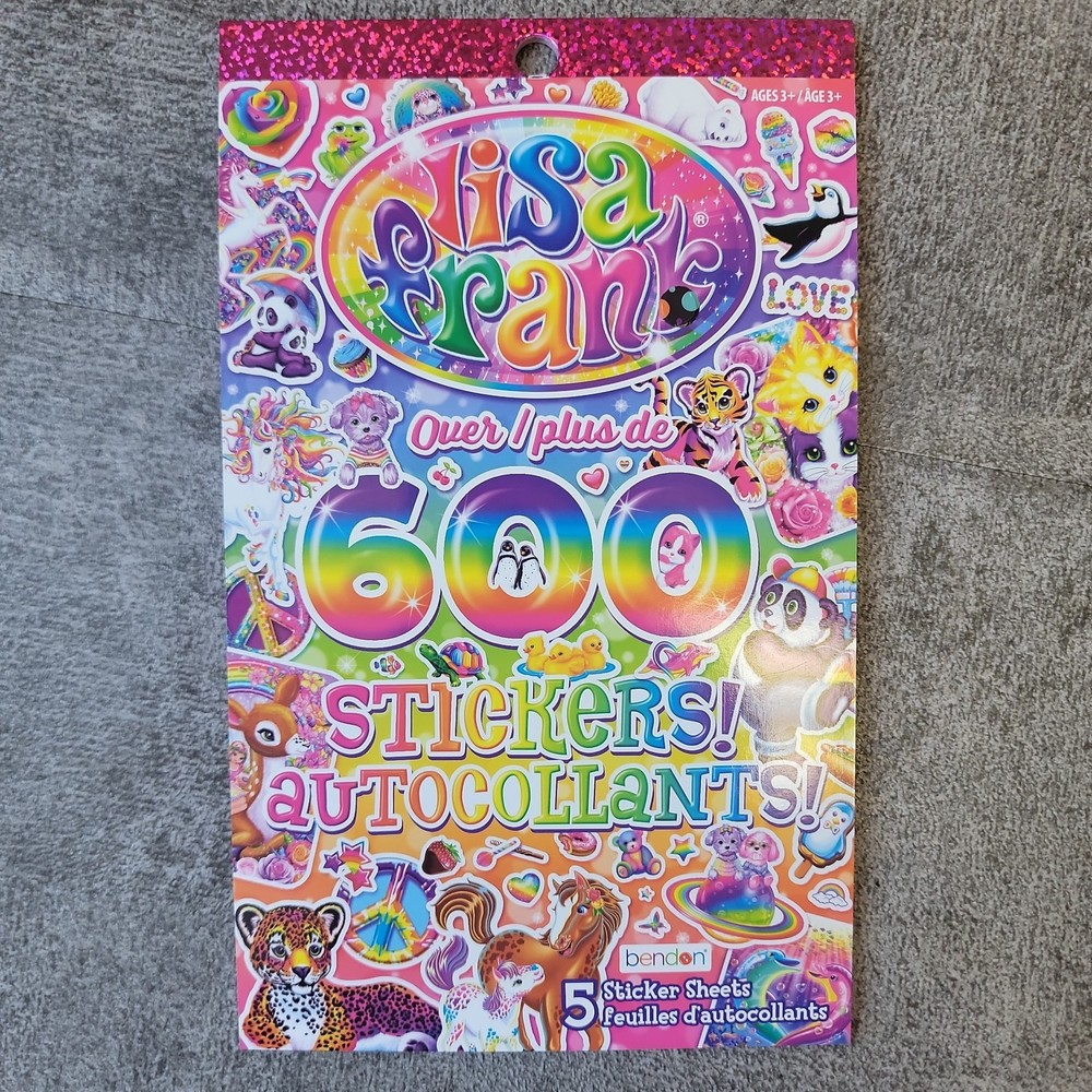 Lisa Frank Sticker Book 5 Sticker Sheets 600 Stickers Lisa Frank Stickers