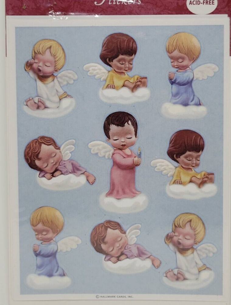 vintage Mary’s Angels Stickers Hallmark 4 sheets Mary Hamilton NOS