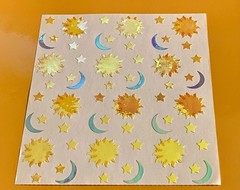 Vintage Mrs. Grossman’s Stickers Opal Sun Moon & Stars 1991 Uncut Sheet 12x Mods