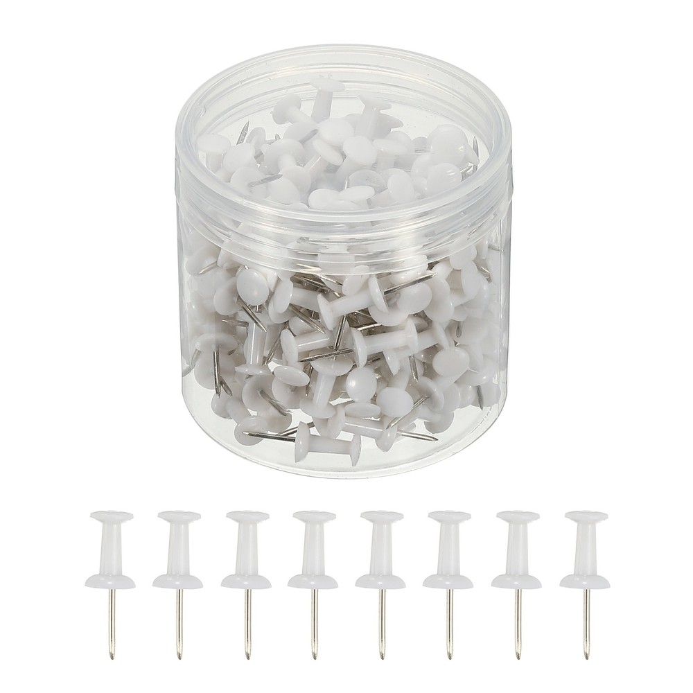 Push Pins, Plastic Head Steel Point Thumb Tacks, 400Pcs, White