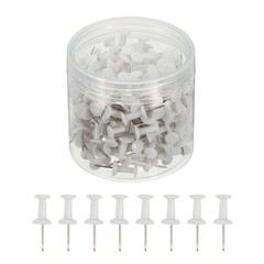 Push Pins, Plastic Head Steel Point Thumb Tacks, 400Pcs, White