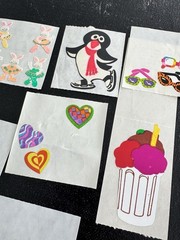 80s Sticker Lot Original Back SandyLion Hambly Foil Dragon Hallmark Russ Puffy