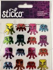 Sticko Dimensional 28 PC Multi Color Space Critter Stickers Scrapbooking Crafts