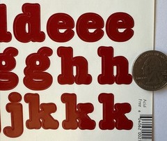 DEEP RED 3/4” ALPHABET Stickers(2 sheet)Making Memories •Letters•Number•Words