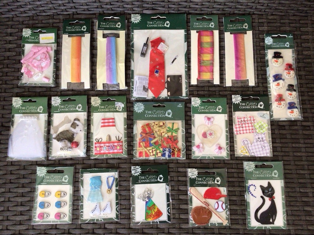 LOT OF 18 Pks. THE CARD CONNECTION~Stickers & Ribbon~Mixed Themes~NEW
