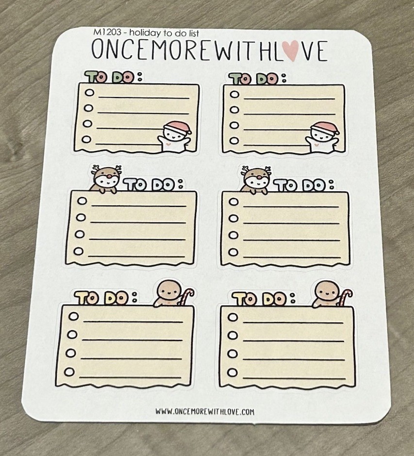Once More With Love ❤️ Holiday To Do List Sticker Sheet OMWL Stickers
