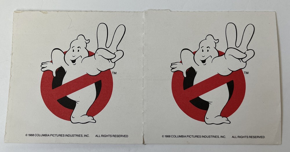 Vintage 1988 Ghostbusters 2 sticker Columbia Pictures 3 inch