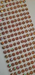 CraftbuddyUS 240 pcs x 8 mm Self Adhesive Faceted Round Gems,Color-AB DARK GOLD
