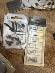 Lot Of Craft Items Scrapbooking Beads Buttons Appliqués More