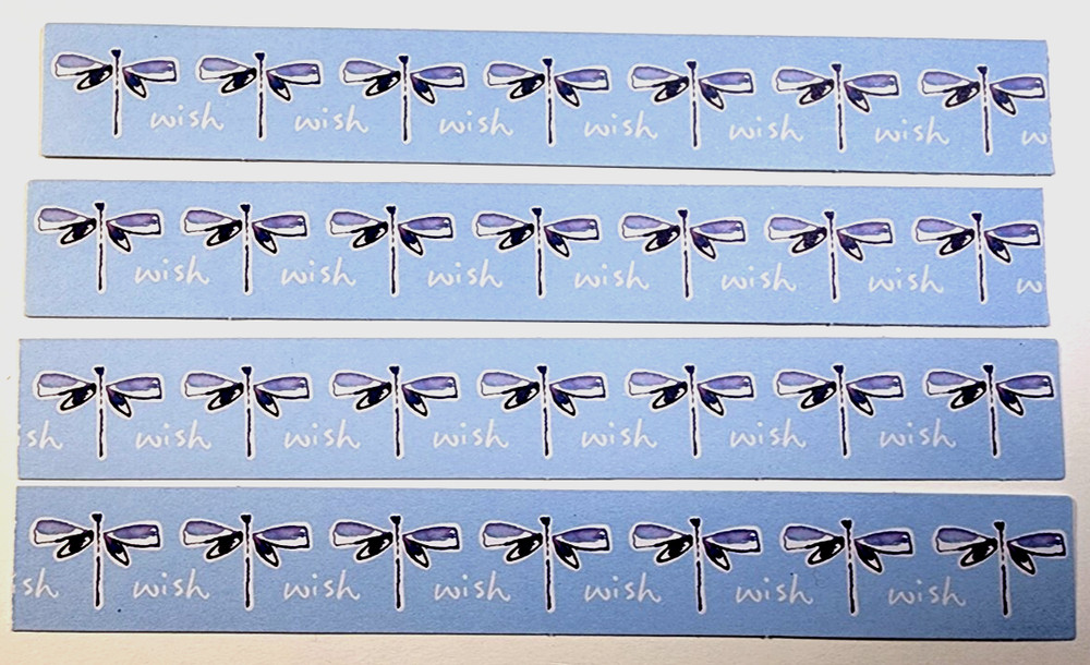 K&Company Dragonfly Wish Watercolor Cardstock Border Sticker Edges 4pc Scrapbook