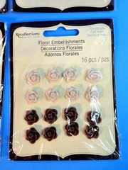 BNIP RETIRED RECOLLECTIONS RESIN FLOWERS 96CT. LOT SCRAPBOOK EMBELLISHMENTS #4b
