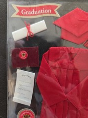 Very RARE Jolees Graduation Cap Gown Red Graduate Grad Diploma Scrapbook Sticker