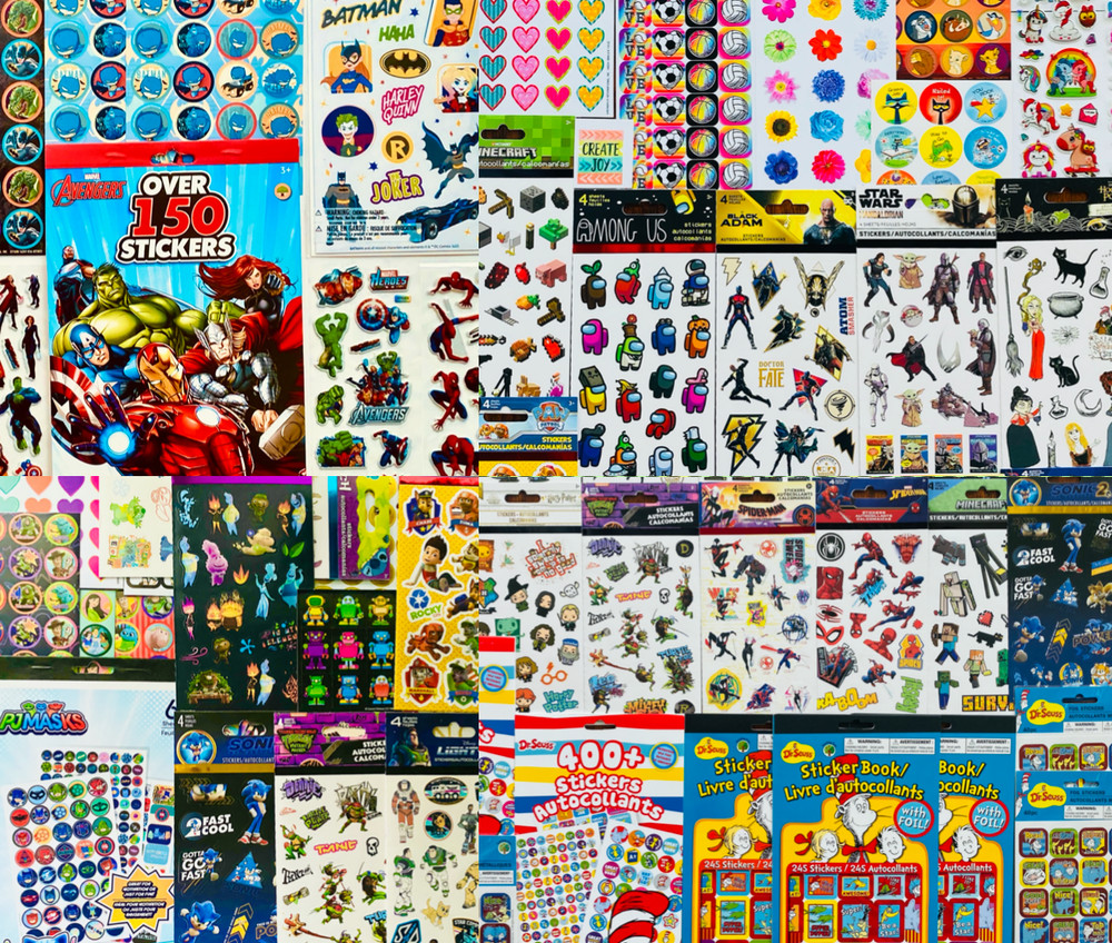 679 Stickers Cartoon Themed, Marvel Pokemon Mickey Mouse Minecraft Spongebob ++