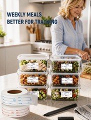 1000 Pcs Blue Red Removable Food Date Labels 1 x 2 Inch 2 Rolls