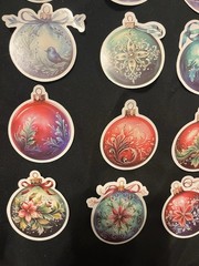 10 PCs Elegant Christmas Ornament Sticker Pack Glossy Finish