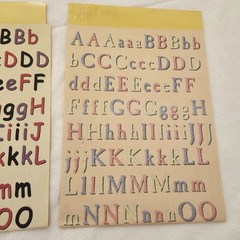Lot 7 Sheets NON-ADHESIVE Alphabet Letters Numbers Pink Blue Pastel More Vintage