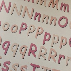 Lot 7 Sheets NON-ADHESIVE Alphabet Letters Numbers Pink Blue Pastel More Vintage