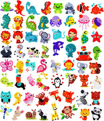 Sparkling 5D Diamond Sticker Kit for All Ages, 64 PCS Cute Animals & Dinosaurs,