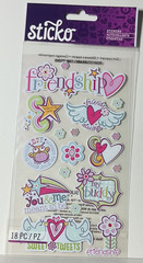 Sticko Special Friendship Stickers EK Success Scrapbook Planner Quotes 18PC