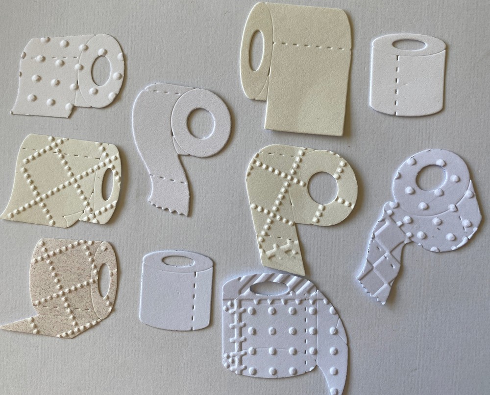 WHITE ROLL OF TOILET PAPER Die-Cuts •Survived 2020•Shortage •Limit•Buying•Virus