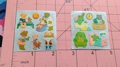 Vintage Sandylion Stickers Mother Of Pearl Teddy Bears Dentist/Bedtime 2 Modules