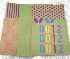 25 Sheet lot of 6×6 Kraft and Neon Acid Free Paper Stock