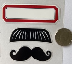 I LOVE MUSTACHE Mylar Stickers (9pc)MAMBI•For Notebooks•Binders •School Supplies