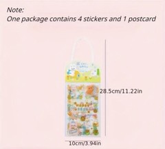 4PCS Random Cute Cartoon Stickers for Kids Fun Craft Stickers for Cup,Decor, DIY