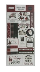 (2) 6 x 13 Packs Carta Bella A Wonderful Christmas Chipboard Accents And Phrases