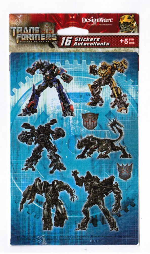 TRANSFORMERS Robot 2009 Revenge of the Fallen Optimus Prime Megatron Stickers Pk