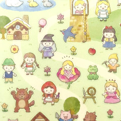 Fairy Tale Storybook Sticker Sheet Japan Kawaii Planner Scrapbook