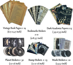 Vintage Aesthetic Scrapbook Supplies Kit with Scrapbook Paper, Stickers for Scra