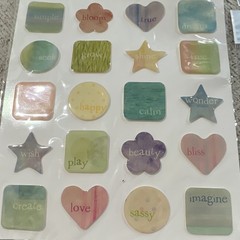 Mixed Brands Sonnet Poemstones Epoxy Stickers & Jolee’s Flowers Scrap Lot