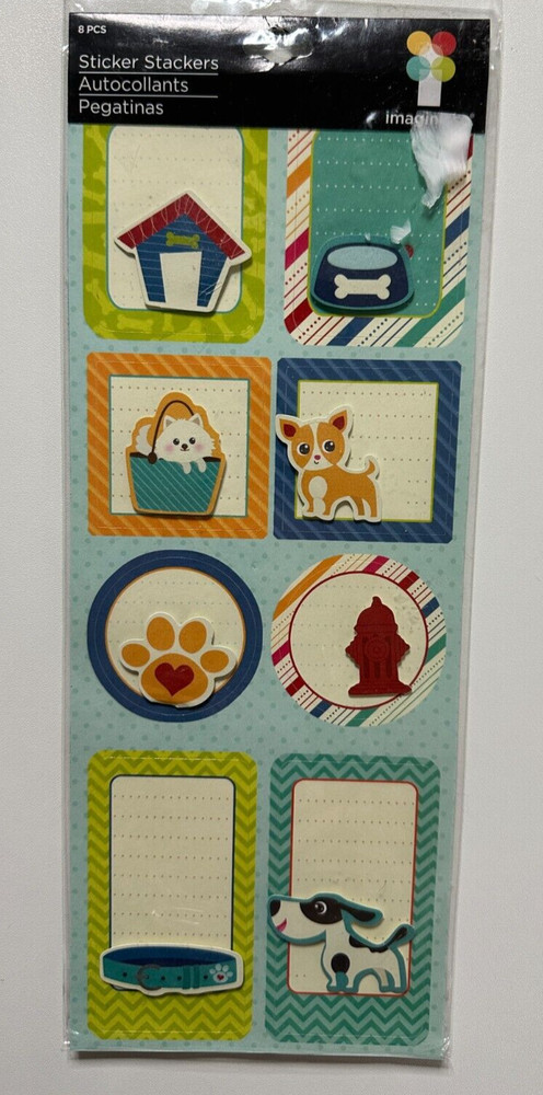 Imaginisce Sticker Stackers-Cats, Dogs, Fire Hydrant, Journaling Boxes