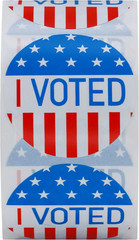 Hybsk I Voted with Red, White, and Blue Circle Stickers 1.5 Inch round 500 Label