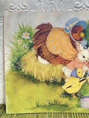 VTG Mother Hen Chicks Card Stock Ephemera Decoupage Junk Journal Smash Book