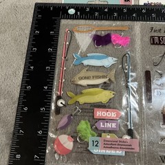 Fathers Day Fishing Tool Stickers Jolee’s Boutique EK Success Phrase