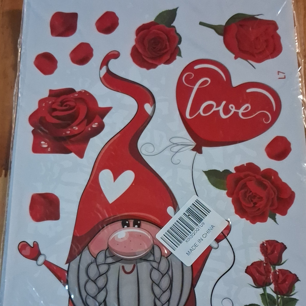 Love Theme Red Rose & Gnome Stickers Sheet, MPN X002QOGTU9
