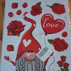 Love Theme Red Rose & Gnome Stickers Sheet, MPN X002QOGTU9