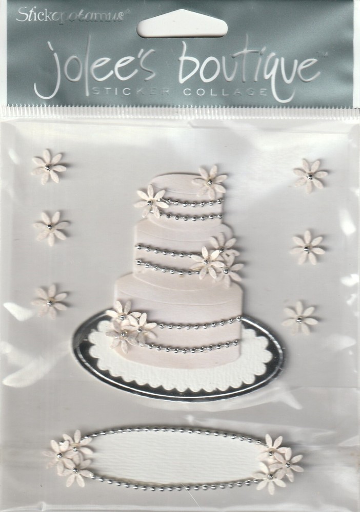VINTAGE Jolee’s Boutique 3D WEDDING CAKE stickers 53277 Fast FREE Ship! READ Des