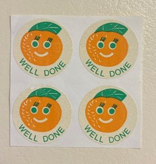 SALE !! Vintage 1977 CTP Matte Scratch Sniff Sticker Sheet. Orange