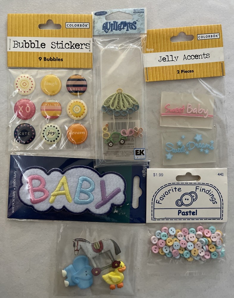 Baby Boy Girl Scrapbooking Lot Embellishments Stickers 6 Packs